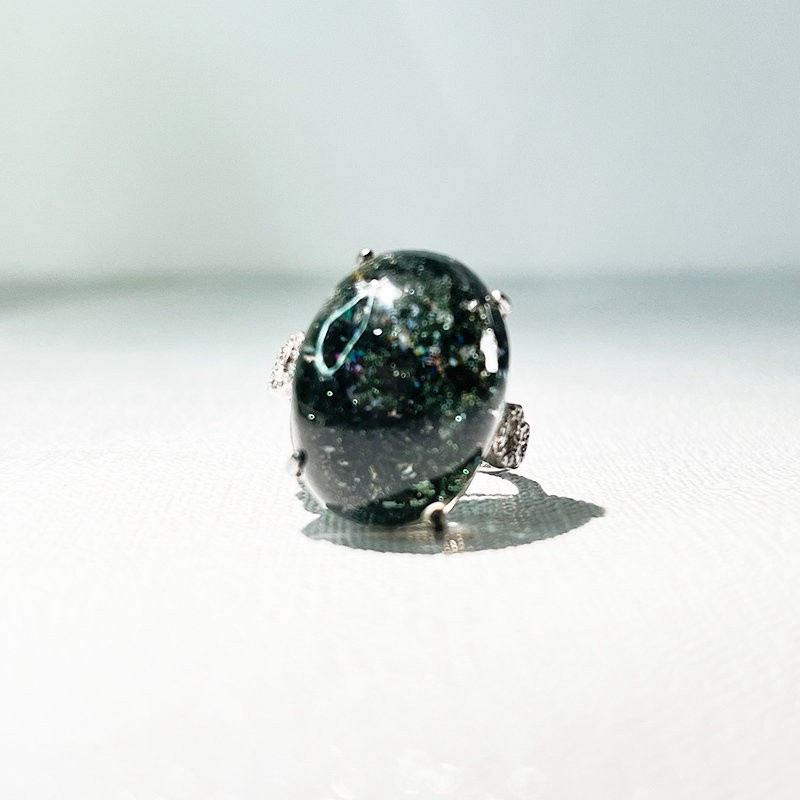 岱珺珏（私人定制）天然黑幽灵钻水晶戒指